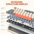 T-WOLF T30 Mechanical Keyboard TRI-Mode RGB Gaming Keyboard 63 Keys.