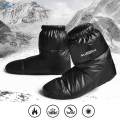 White Duck Down Booties Waterproof Warm Socks Slippers Anti-slip Ultralight Boots Black 28cm.