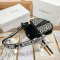 WW5 Light Luxury Premium Leather Women's Bag 2024 New Spring Summer Fashion Embroidery Reading Saddle Bag One Shoulder Oblique. 