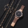 Fashion 5PCS Set Watch For Women Luxury Magnet Buckle Rose Gold Ladies Bracelet Quartz Wrist Watch Gift Reloj Mujer Dropshipping. 