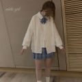 2020 New Autumn and Winter Sweaters Female Student Korean Style Loose V Collar Knitted Sweater Cardigan Japanese Style Jacket Girl Fashion. 