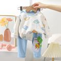 New 2023 Kids Pajamas Boys Girls Autumn Cute Cartoon Strawberry Long Sleeve O-Neck Clothing Sets Toddler Baby Pyjamas Sleepwear.