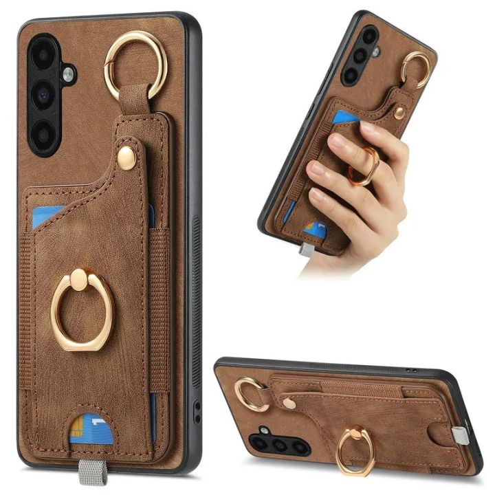 For Samsung A55 5G 2024 Luxury Case Magnetic Leather Card Back Etui Samsung Galaxy A35 A15 A05 A 55 15 35 05 Phone Cover Funda