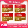 Sandisk Original Memory Card Extreme Micro SD Card A2 A1 V30 U3 Flash Cards 64GB 32GB TF Card 128GB Memory Microsd For DJI. 