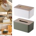 Tissue Box Holder with Bamboo Wood Cover Napkin Dispenser for Restaurant.
