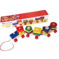 Wooden Set Column Three Car CHILDREEN Early Educational Geometric Matching Shape Building Vehicle Block Wooden Toy.
