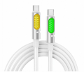 BWOO BO-X325C-C Type-C to Type-C PD 240W 1.2 Meter Skin Friendly Liquid Silicone Aroma Therapy with RGB Light Charging & Data Cable.