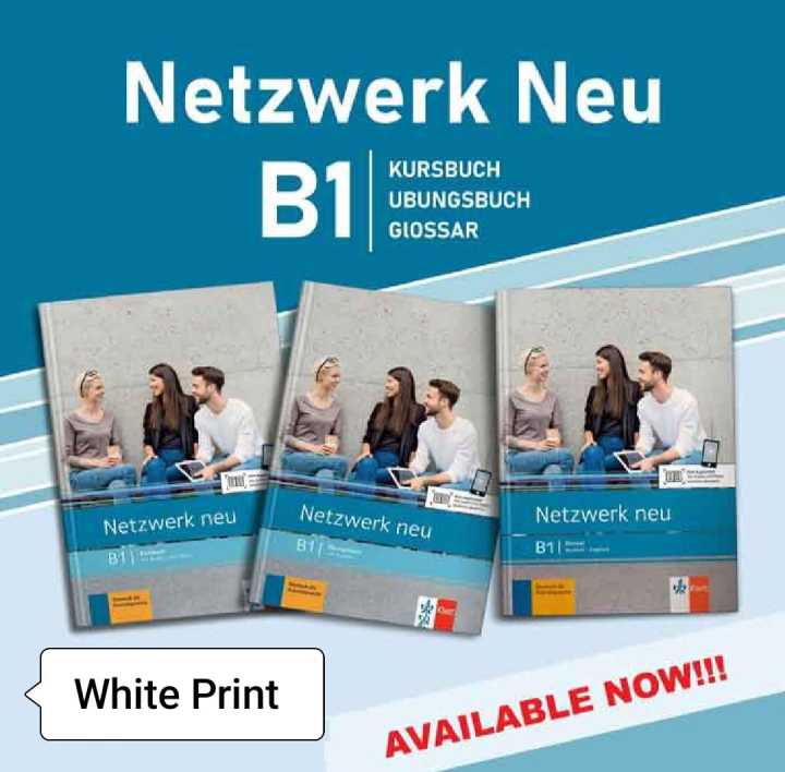 Netzwerk neu B1 German Language ( Kursbuch + Ubungsbuch + Glossar ) 3 Book Set (White Print)