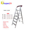 Folding Stainless Steel 5 Step Ladder anti slip square shape step. 