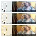 SH 18 Inch Knob Ring Light LED Selfie Video Lamp With Tripod Stand Phone Clip For YouTube Live Lighting Photo Photography Studio.