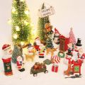 ChristMiniatures Figurines Decoration Resin Mini Santa  Village Figures LED ChristFairy Gardens Accessories. 
