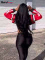 Weird Puss Faux Leather Women Jacket Hipster Letter Print Autumn Trend Casual Sporty Wild Streetwear Uniform Varsity Crop Coat.