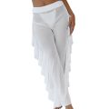 Women Mesh Ruffle Trim Cover Up Pants Beach Cover Up Beach Wrap Bikini Shiny Wraps Cover Ups For Swimwear Ruffle Pants 2022. 