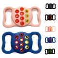 2 PCS Contrast Color Perforated Pet Collar Silicone Cover for AirTag.