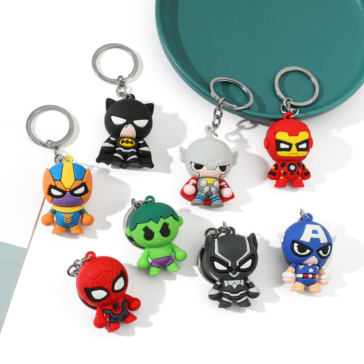 Cute Marvel Superhero The Avengers Keychains Creative Pendant Key Holder  Fashion Accessories
