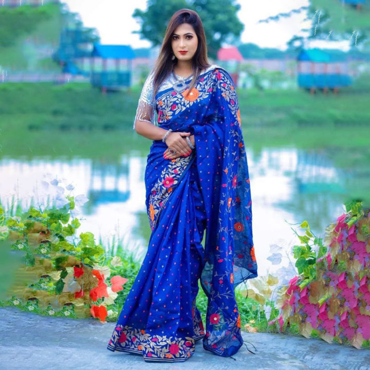 Exclusive Designer Screen Print Resom Silk Saree / Dhupian Cotton For Stylesh & Fashionable Best Dress For Women . - Sari