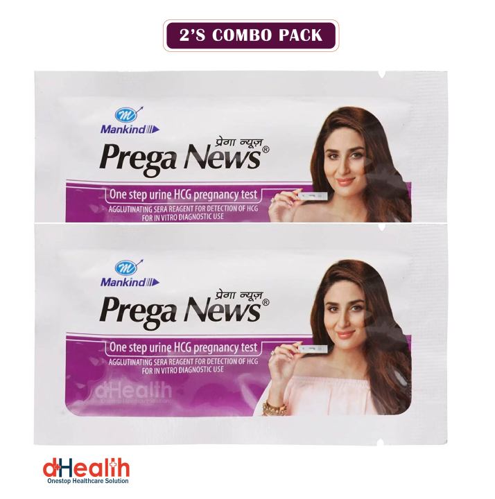 Prega News Pregnancy Test Cassette / Prega News Pregnancy Strip - 2 pcs (Made in India)