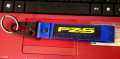 Metal Key Ring For Yamaha FZ-S Biker. Blue.