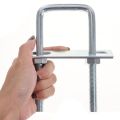 2Sets Durable 304 Stainless Steel Square Clamp With Baffle Right Angle U-bolt Pipe U-clamp Screw M6 Squa Bolt. 