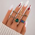 6Pcs/Set Luxury Crystal Rings Set for Women Girl Party. 