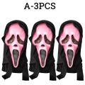 Ghost Face Scream Movie Horror Mask Halloween Killer Scary Headgear Mask Cosplay Adult Costume Accessories Props Suit. 