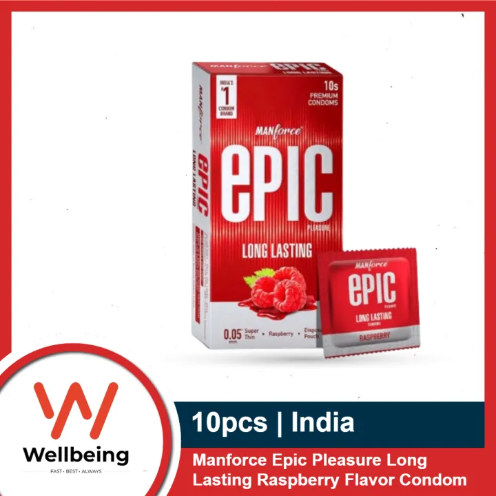 Manforce Epic Pleasure Long Lasting Raspberry Flavor Condom 10pcs/3pcs Pack | King Dots/ Thin/ Naughty Dotty | Made in India