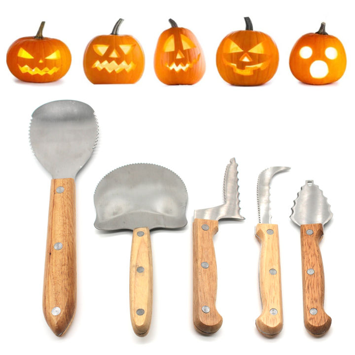 Pumpkin%20Carving%20Kit%20for%20Halloween%20Jack-O-Lanterns%20Cutting%20Sculpting%20Tools%205%20Pieces%20Stainless%20Steel%20Carve%20Sculpt%20Tools%20Set%20-%20Image%202