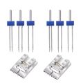 BRADOO-6Pack Double Twin Needles Wrinkled Needle with 2 PCS 9 Groove Pintuck Presser Foot for Sewing Machine Accessories 5FM.