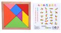 Children's wooden toys colored seven coquettings shape cognitive puzzle building block early education enlightenment intelligence toy with book.