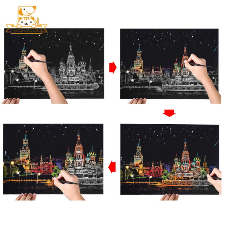 Scratch%20Paper%20Magic%20Painting%20Kit%20Art%20Night%20Scene%20World%20Landmarks%20Scenery%20Drawing%20Toy%20with%20Pen%20Crafts%20Card%20Game%20Child%20Adult%20Gifts%20-%20Image%204