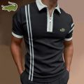 2022 New Golf Polo Shirts For Men Summer Short Sleeve Zipper Lapel Tops Casual Slim Trend Good Quality Tees Hommes Clothing. 