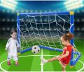 2 Pieces Indoor Mini Folding Football Soccer Ball Goal Post Net - Enjoy A Game Of Mini Football With This Set Of Two Indoor Folding Goal Posts - Perfect For Small Spaces.