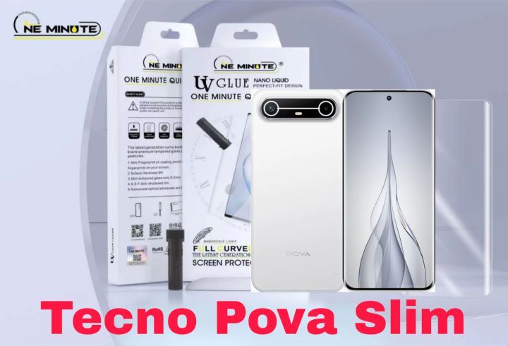 Tecno Pova Slim 5G Premium Adavnced Uv Tempered Glass Screen Protector | HD Clarity Full Edge Uv Protection for Tecno Pova Slim 5G 5G