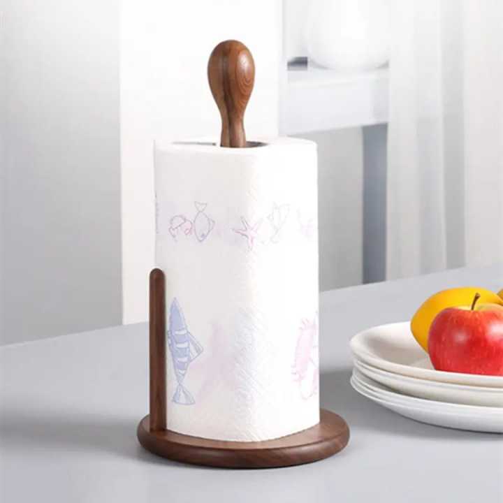 Wooden%20Kitchen%20Standing%20Tissue%20Paper%20Towel%20Roll%20Rack%20Holder%20Holders%20Toilet%20Roll%20Stand%20Weighted%20Base%20-%20Image%202