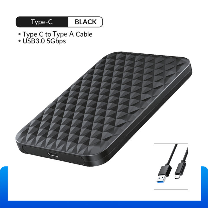 KingSpec HD Hard Drive Case USB3.0 Portable SSD Enclosure External Black SSD Box 2.5'' SSD HDD Hard Disk Adapter for Router TV