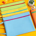 Canvas File Folder Filing Products Book Pencil Pen Case Zipper Paper File Bag Colorful Double Layer File Folder.