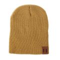 Winter Knitted Baby Hats Leather Label Children Caps Mother Kids Beanie Bonnet.