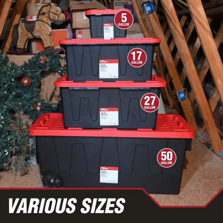 50%20Gallon%20Snap%20Lid%20Wheeled%20Plastic%20Storage%20Tote,%20Black%20Base/Red%20Lid,%20Set%20of%202%20-%20Image%204