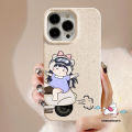 Couples Degradable Eco-Friendly Casing Compatible for IPhone 7Plus 14 15 12 11 13 Pro Max XR 6S 8 15 6 7 Plus XS Max X SE 2020 Cartoon Electric Bike Boy Girl Soft Cover.