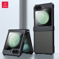 Xundd For Samsung Galaxy Z Flip 5 5G Case Airbags Bumper Shockproof Shell Acrylic+TPU+Glass Back Clear Cover For Flip5 z플립 5 케이스.
