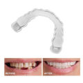 Denture Teeth Whitening Snap Bottom False Teeth Cover Veneers Tooth Cover White Fit Snap On Silicone Beauty Cosmetic Teeth FeeoiF.