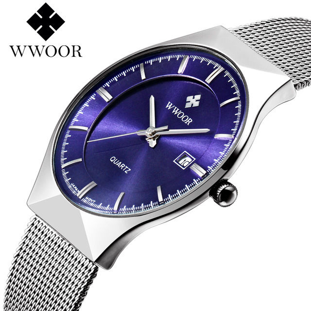 WWOOR Grasp Love Watch Men's Net Belt Quartz Watch Calendar Watch Men's Watch Wholesale One Piece Shipping