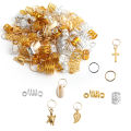 60-170pcs Hair Braid Dreadlock Beads Cuffs Clips Braid Spiral Braid Hair Extension for Accessories Hair Ring Mixing. 
