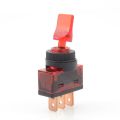 12v 20a Red - ASW-14D Illuminated LED Short Head Toggle Switch.