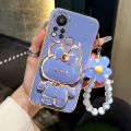For Infinix Hot 11S X662 X622B X689F Hot 11S X6812 X6812B Hot 11S NFC Phone case 3D rabbit stereo stand electroplated soft case With bracelet. 