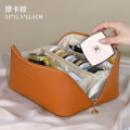 1pc Pillow Cosmetic Bag for Women Gilrs Make Up Case Female Travel Large Capacity Cosmetic Storage Bag for girls Travel Wash Bag PU Leather.