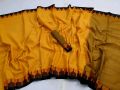 Tangail Tat Saree for Women All Season Cotton Fabric Traditional Elegant Style Without the Blouse Piece Available in Yellow Color.