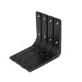 JOUYI 12 PCS Iron Wall Shelf Bracket, 4 x 4 Inch Heavy Duty Shelf Support Bracket Decorative Joint Angle Bracket, Black. 