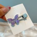 New Silver Color Butterfly Hair Clip Y2K Simple Butterfly Hairpin Fashion Accessories Butterfly Pattern Hairpins. 