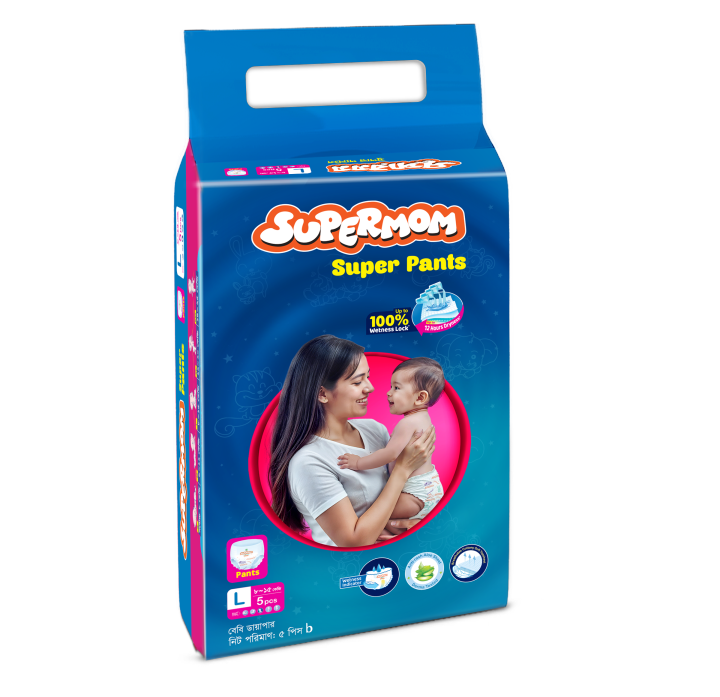 Supermom Baby Pant Diaper Large (8-15) Kg - 5 pcs